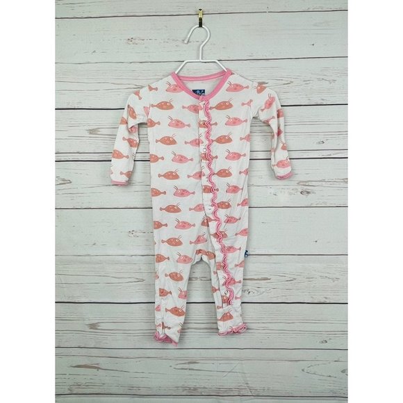 Kickee Pants Fish Pajamas 3-6 Months - Picture 1 of 4